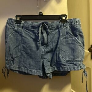 Denim Drawstring Shorts